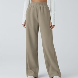 HALARA NWT High Waisted Pocket Straight Mop Corduroy Casual Pants wide leg soft